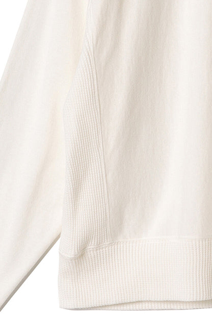 Hi-Soft 18Gage Gauze Fleece, LS Crew Sweat Shirts、#112981, White