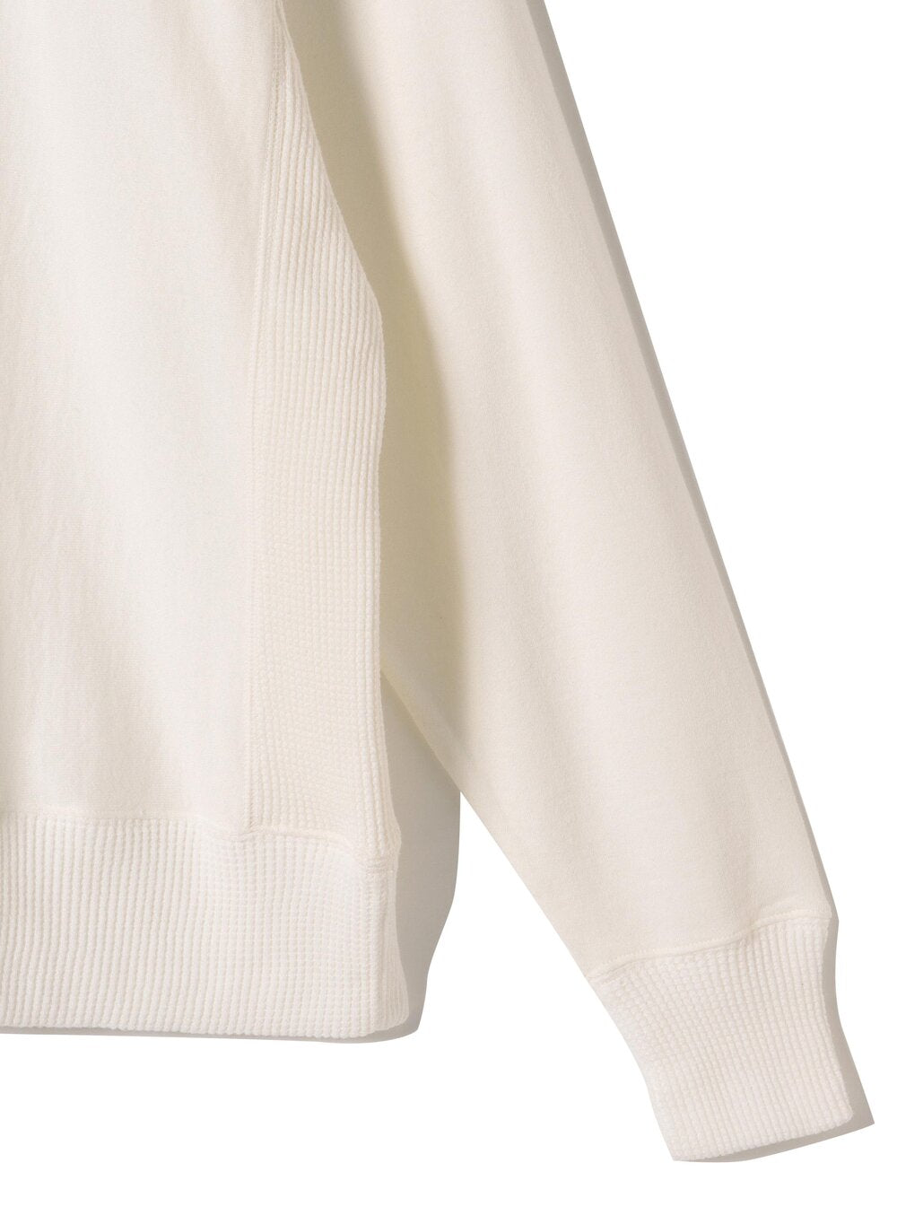 Hi-Soft 18Gage Gauze Fleece, LS Crew Sweat Shirts、#112981, White