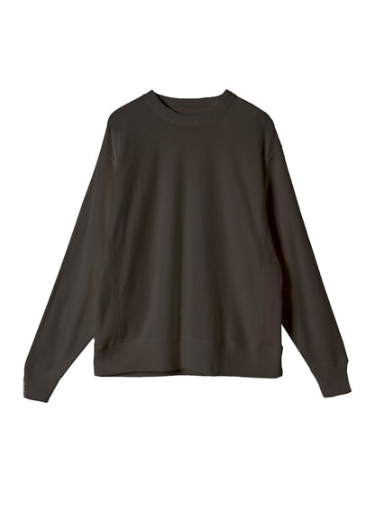 Hi-Soft 18Gage Gauze Fleece, LS Crew Sweat Shirts、#112981, Black