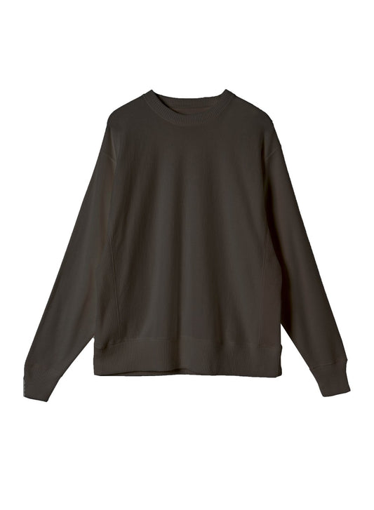Hi-Soft 18Gage Gauze Fleece, LS Crew Sweat Shirts、#112981, Black
