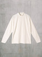 Reverse Cotton 32Gage Jersey, LS Reg. Shape Hi-Neck Tee, #112988, White