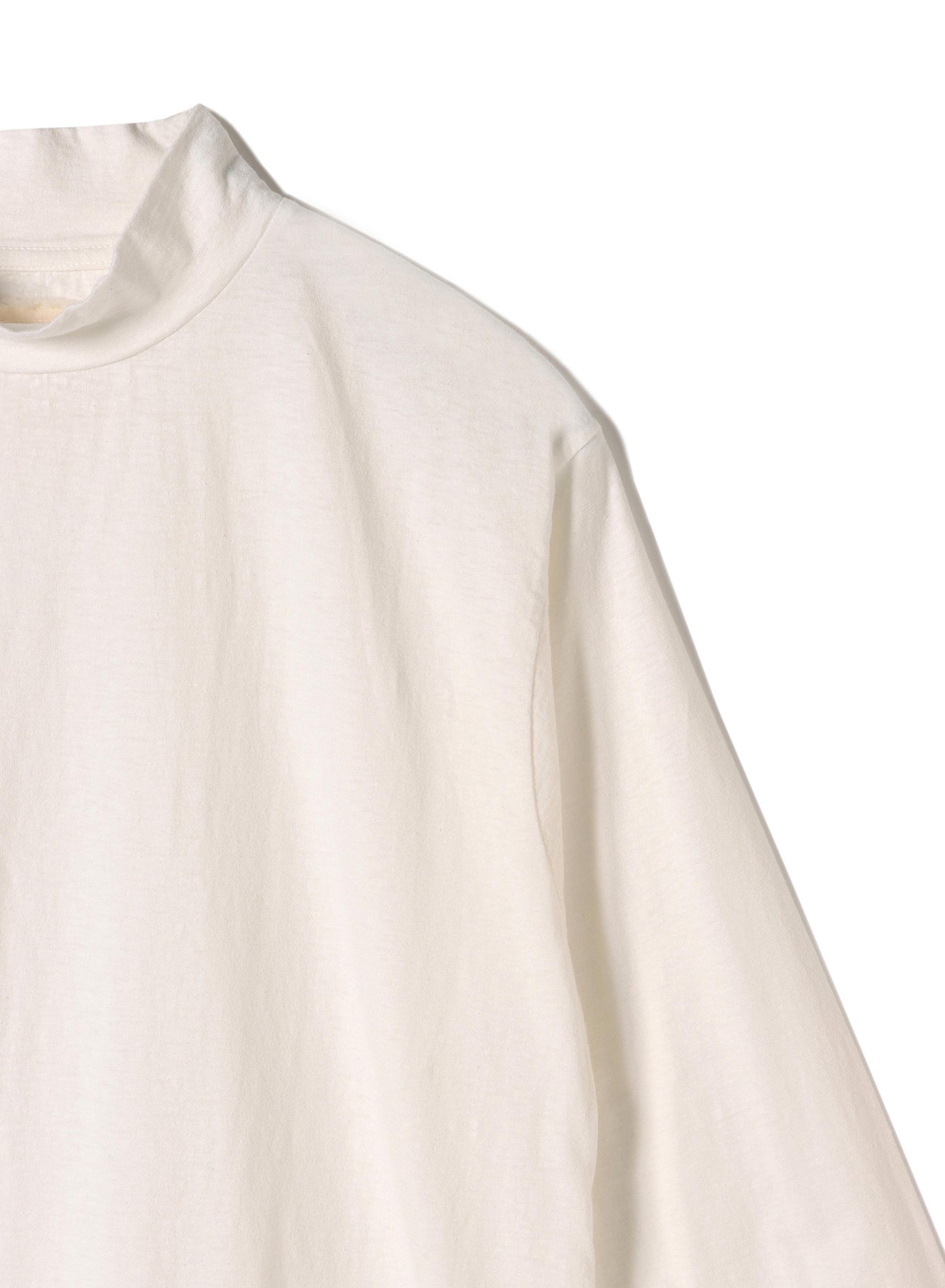 Reverse Cotton 32Gage Jersey, LS Reg. Shape Hi-Neck Tee, #112988, White