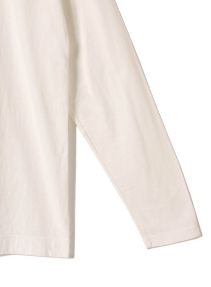 Reverse Cotton 32Gage Jersey, LS Reg. Shape Hi-Neck Tee, #112988, White