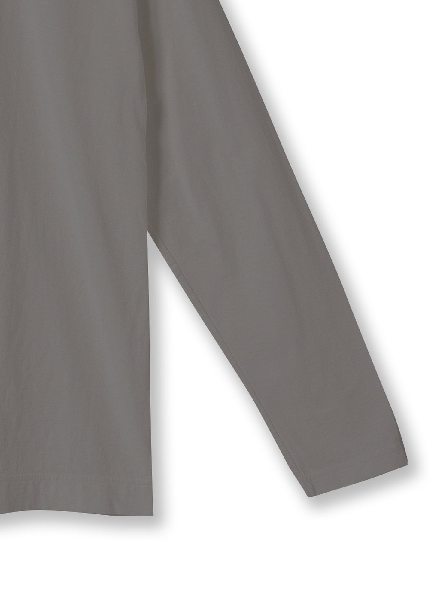 Reverse Cotton 32Gage Jersey, LS Reg. Shape Hi-Neck Tee, #112988, CHARCOAL
