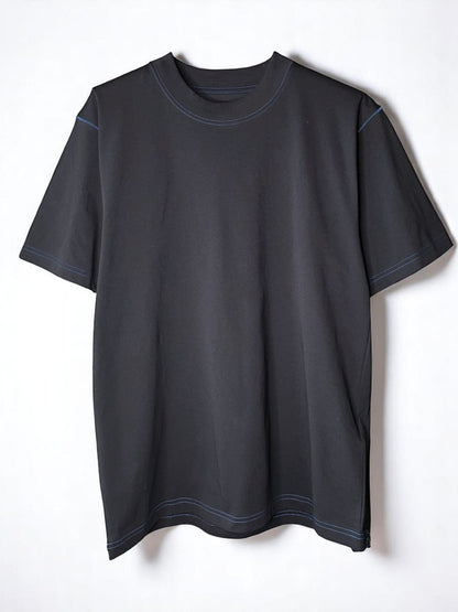 Non-Fuzz Heavyset JZ., #1310043, S/S CREW w/Union Stitch, BLACK W/BLUE