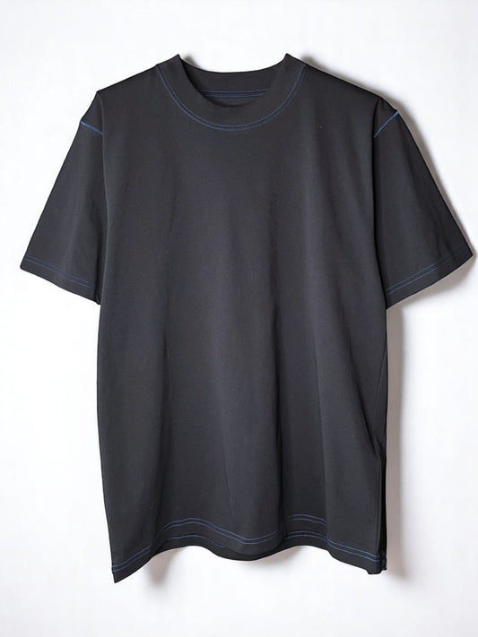 Non-Fuzz Heavyset JZ., #1310043, S/S CREW w/Union Stitch, BLACK W/BLUE