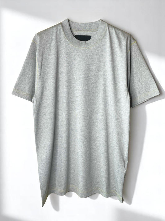 Non-Fuzz Heavyset JZ., #1310043, S/S CREW w/Union Stitch, Ht.GRY w/YEL