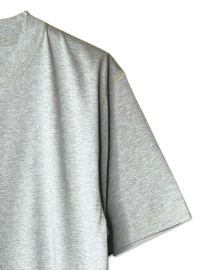Non-Fuzz Heavyset JZ., #1310043, S/S CREW w/Union Stitch, Ht.GRY w/YEL