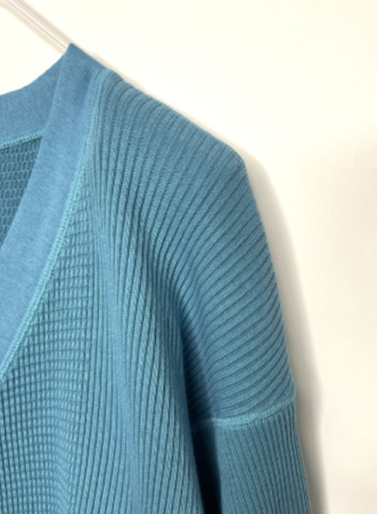 Waffle Rib Combo Tube,UNISEX Cardigan. #1410063, PEACOCK