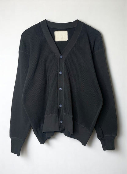 Waffle Rib Combo Tube,UNISEX Cardigan. #1410063, BLACK