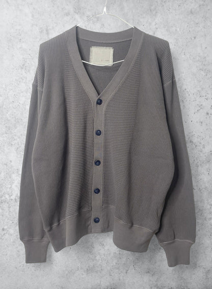 Waffle Rib Combo Tube,UNISEX Cardigan. #1410063, CHARCOAL