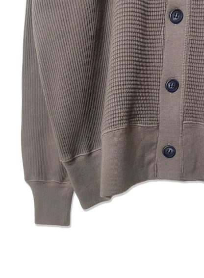 Waffle Rib Combo Tube,UNISEX Cardigan. #1410063, CHARCOAL