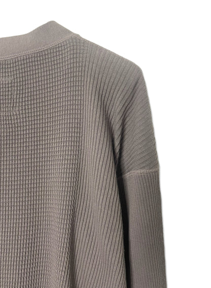 Waffle Rib Combo Tube,UNISEX Cardigan. #1410063, CHARCOAL