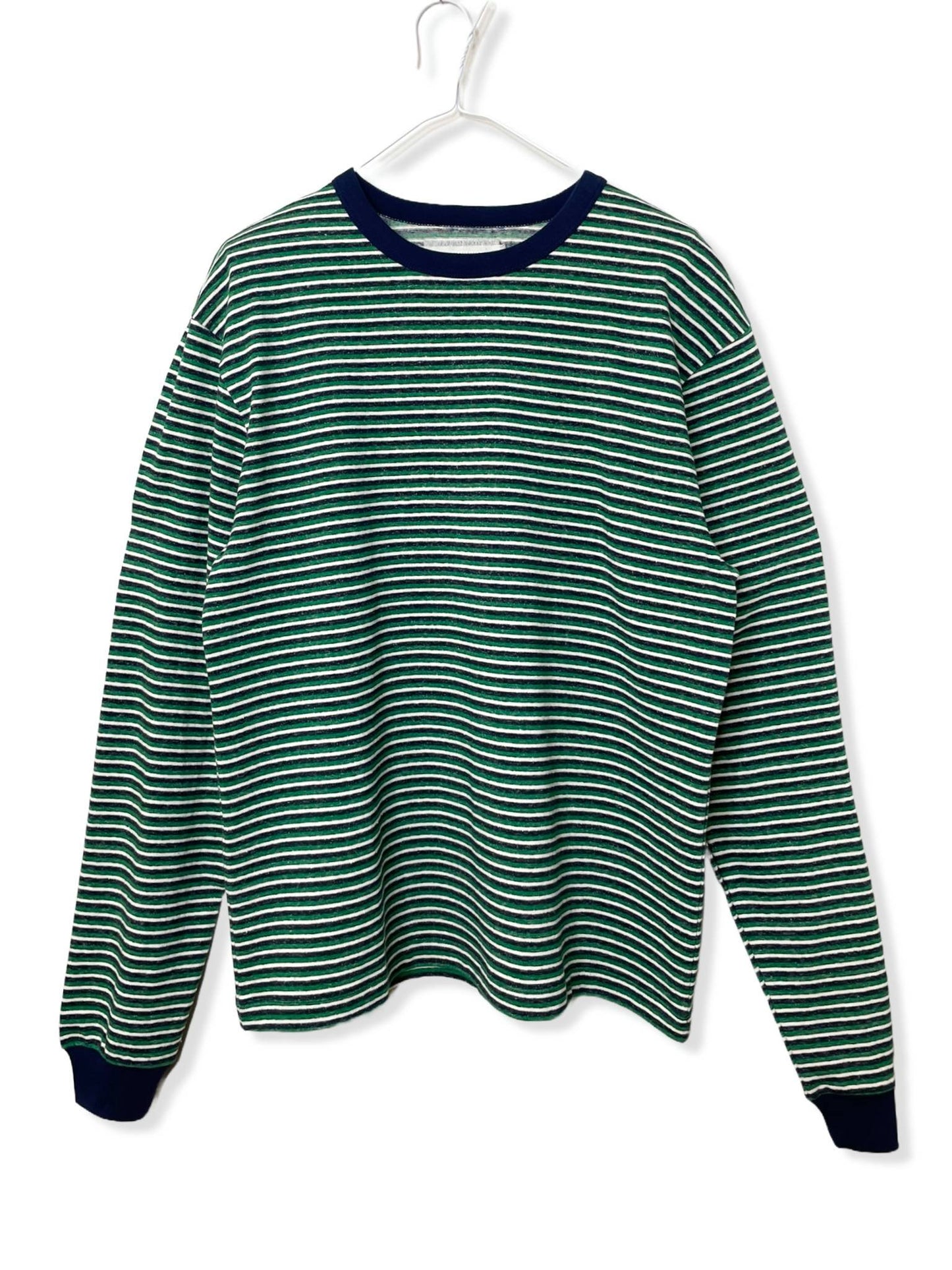 Recycled Cotton Multi Boarder JZ., 100% COTTON, SS CREW T-SHIRTS, 1520087,  GREEN-NAVY