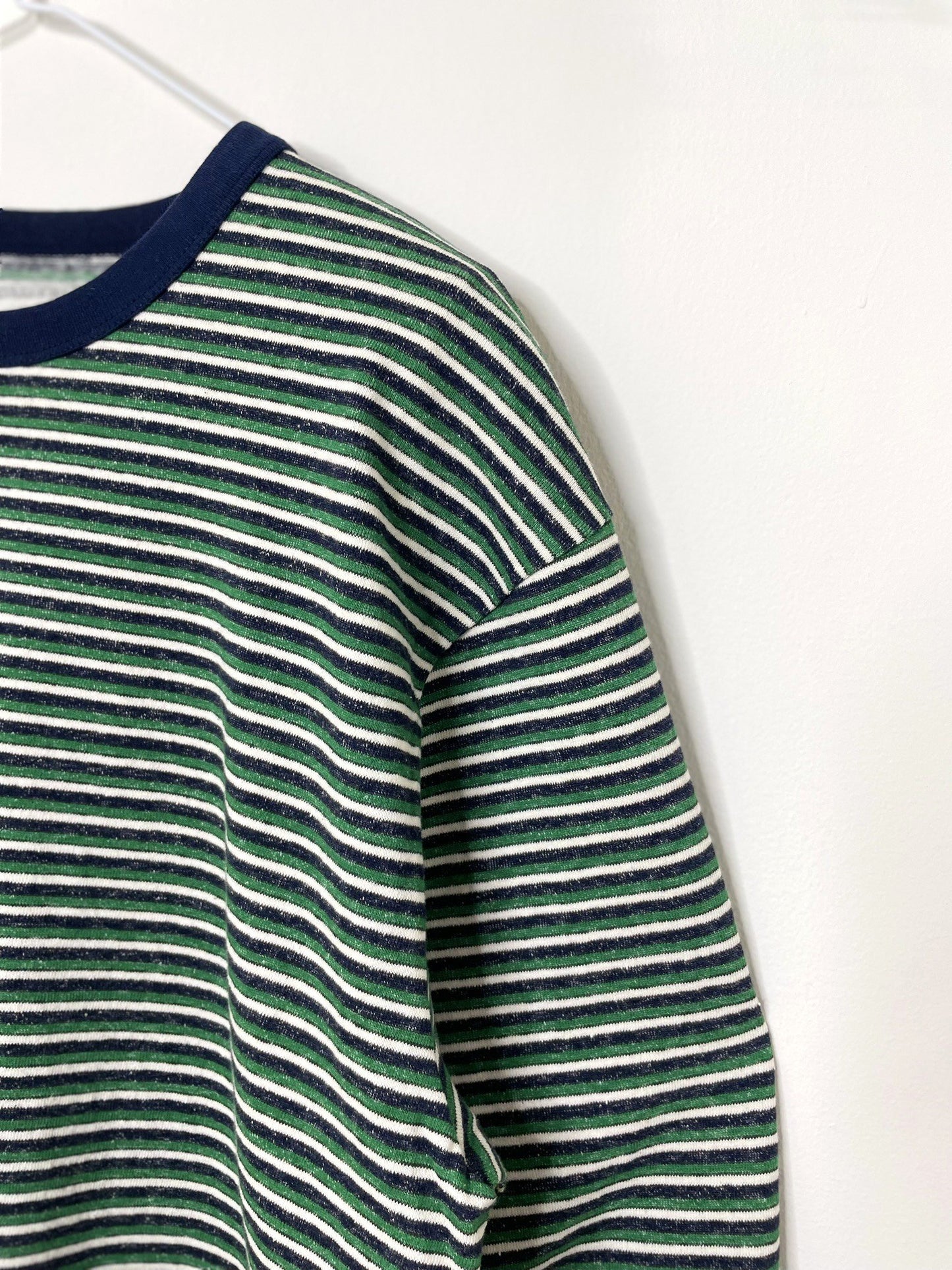 Recycled Cotton Multi Boarder JZ., 100% COTTON, SS CREW T-SHIRTS, 1520087,  GREEN-NAVY