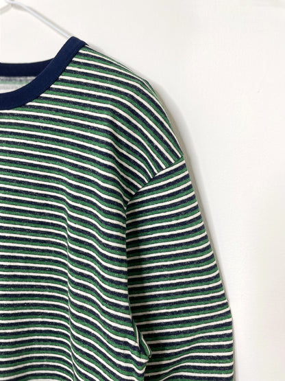 Recycled Cotton Multi Boarder JZ., 100% COTTON, SS CREW T-SHIRTS, 1520087,  GREEN-NAVY