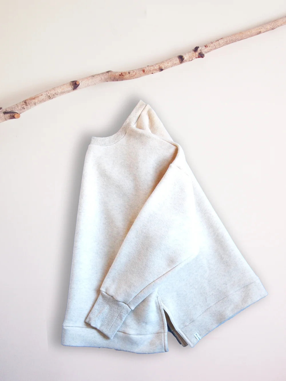 Tencel Brushed Fleece, Long Sleeve Side Slit Crew Neck Sweat Shirts, #802-754, SOLID CHARCOAL