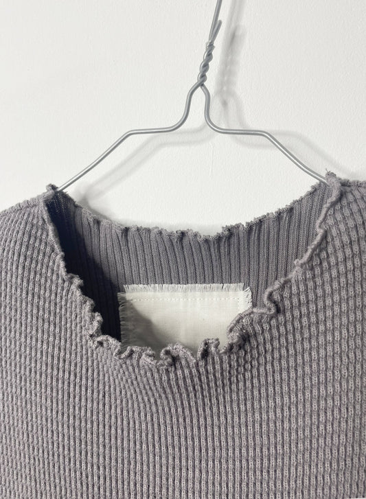 Waffle Rib Combo, #311711, SS CREW TOP, CHARCOAL