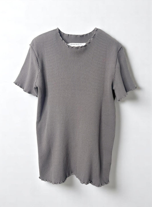 Waffle Rib Combo, #311711, SS CREW TOP, CHARCOAL