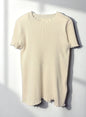 Waffle Rib Combo, #311711, SS CREW TOP,  NATURAL