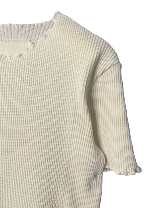 Waffle Rib Combo, #311711, SS CREW TOP,  NATURAL
