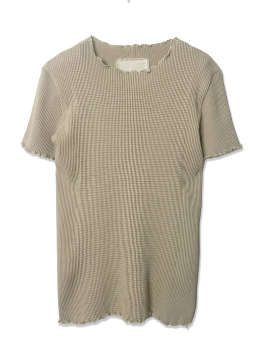 Waffle Rib Combo, #311711, SS CREW TOP, SAND KHAKI
