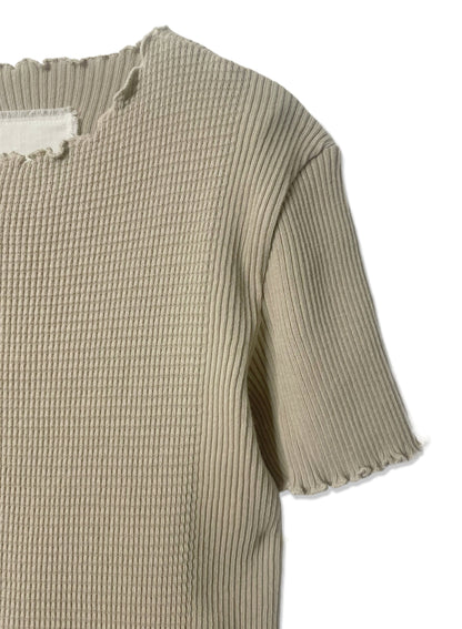 Waffle Rib Combo, #311711, SS CREW TOP, SAND KHAKI