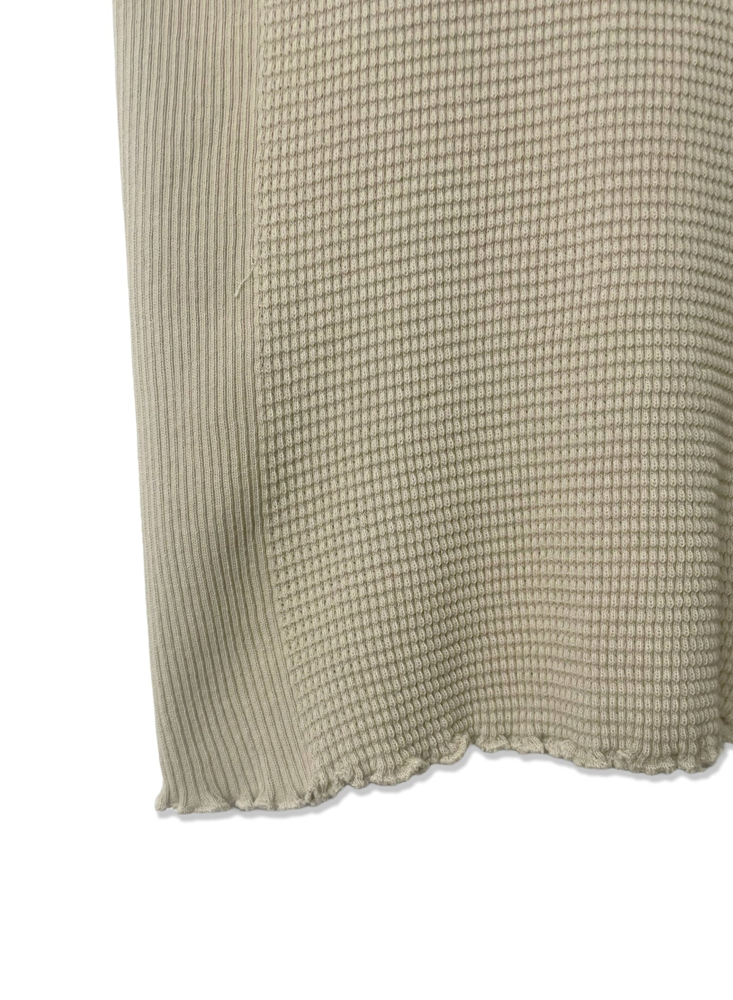 Waffle Rib Combo, #311711, SS CREW TOP, SAND KHAKI