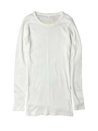 Cotton Cashmere Rib, LS CREW, #392662, 90%cotton 10%cashmere, WHITE