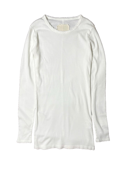 Cotton Cashmere Rib, LS CREW, #392662, 90%cotton 10%cashmere, WHITE