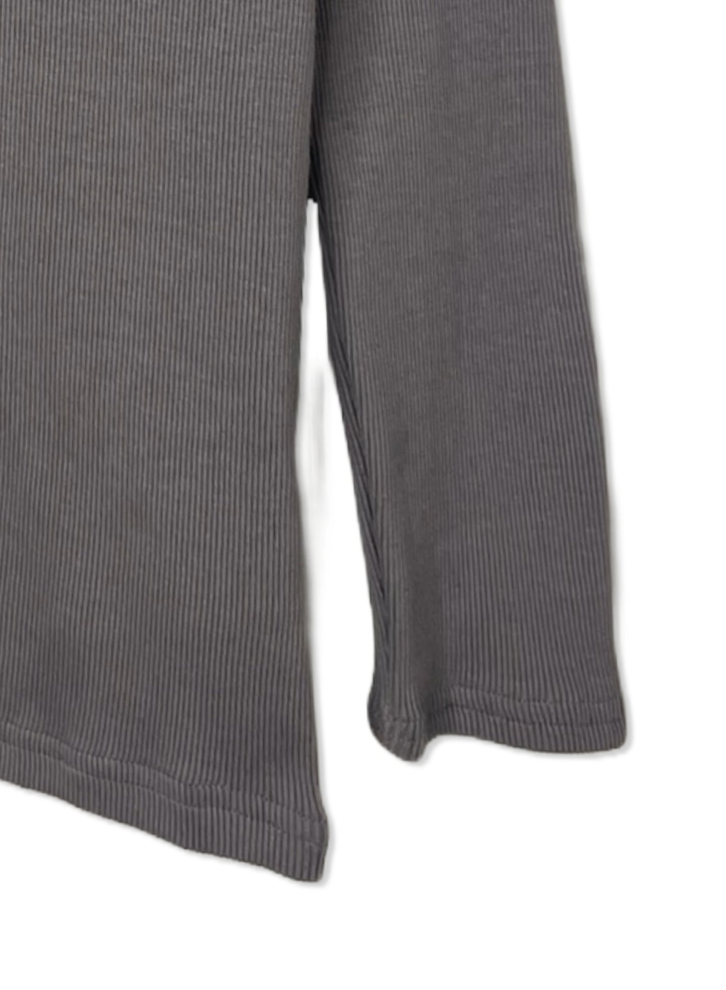 Cotton Cashmere Rib, LS CREW, #392662, 90%cotton 10%cashmere, CHARCOAL