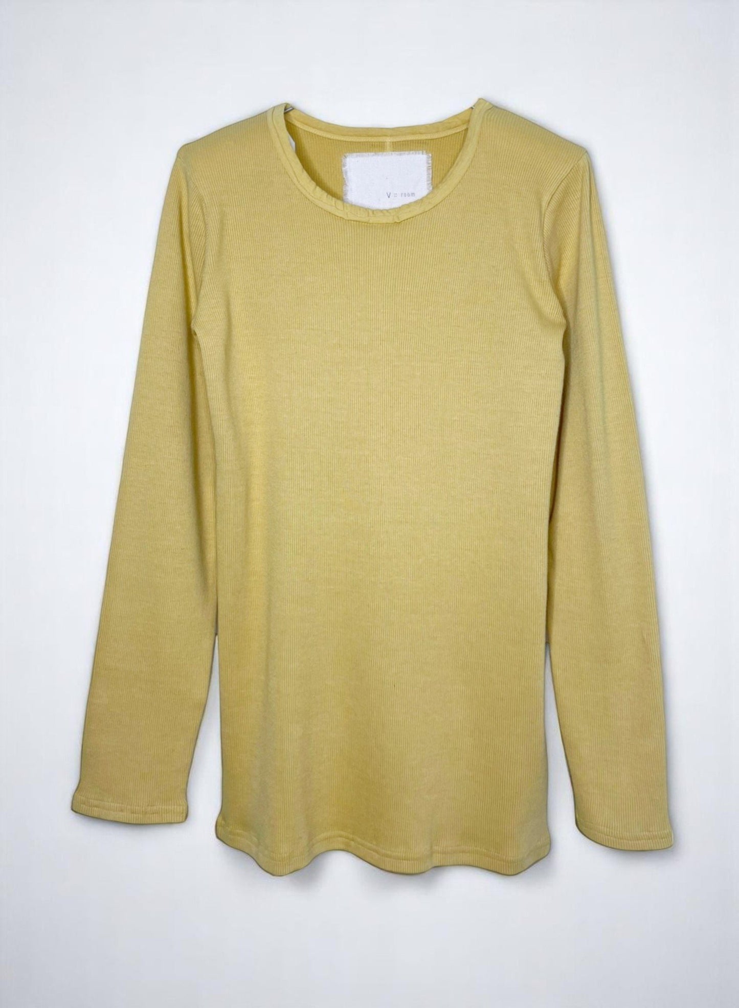 Cotton Cashmere Rib, LS CREW, #392662, 90%cotton 10%cashmere, GOLD