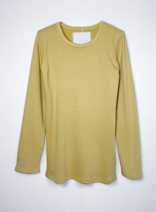 Cotton Cashmere Rib, LS CREW, #392662, 90%cotton 10%cashmere, GOLD