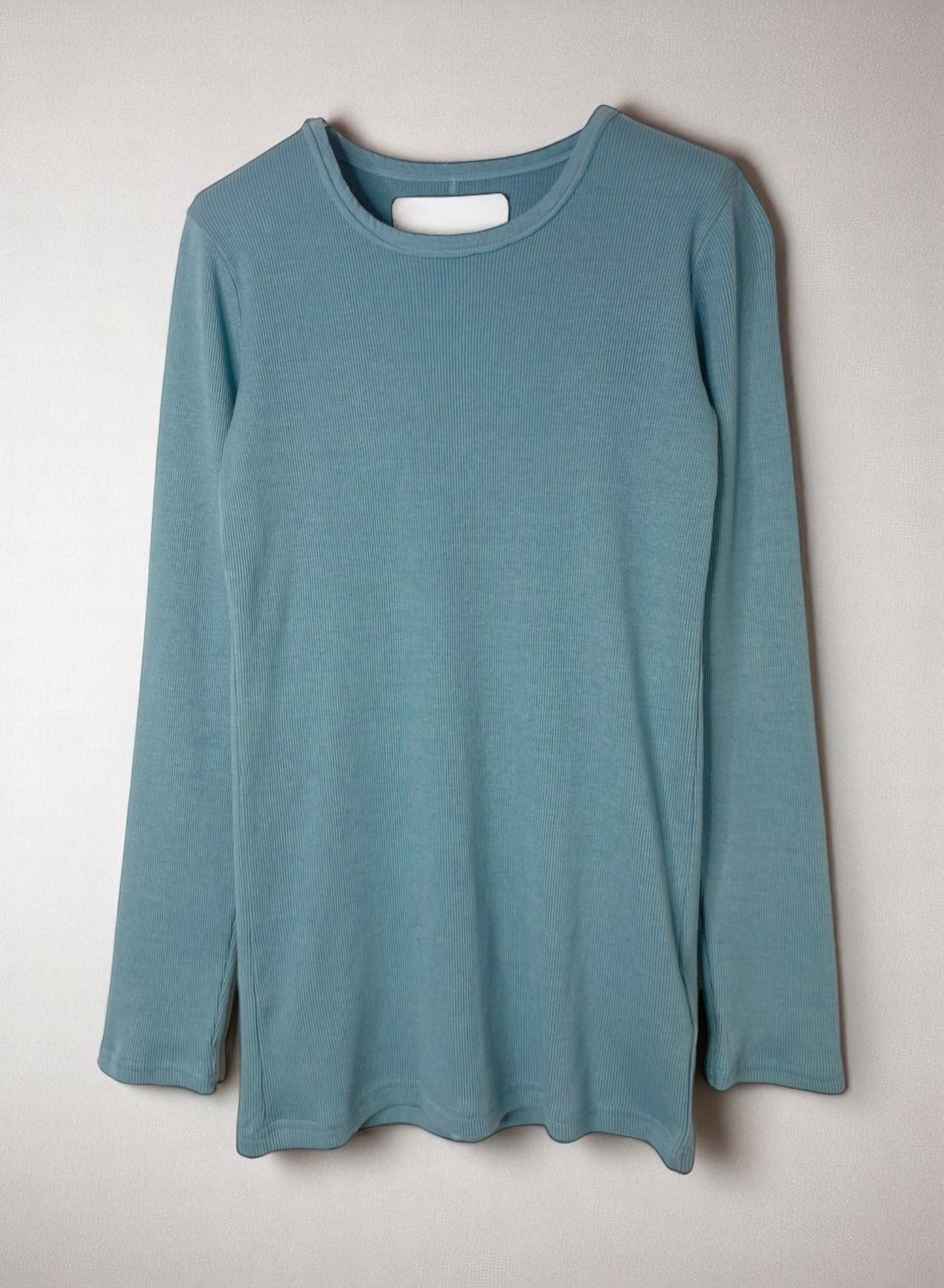 Cotton Cashmere Rib, LS CREW, #392662, 90%cotton 10%cashmere, PEACOCK