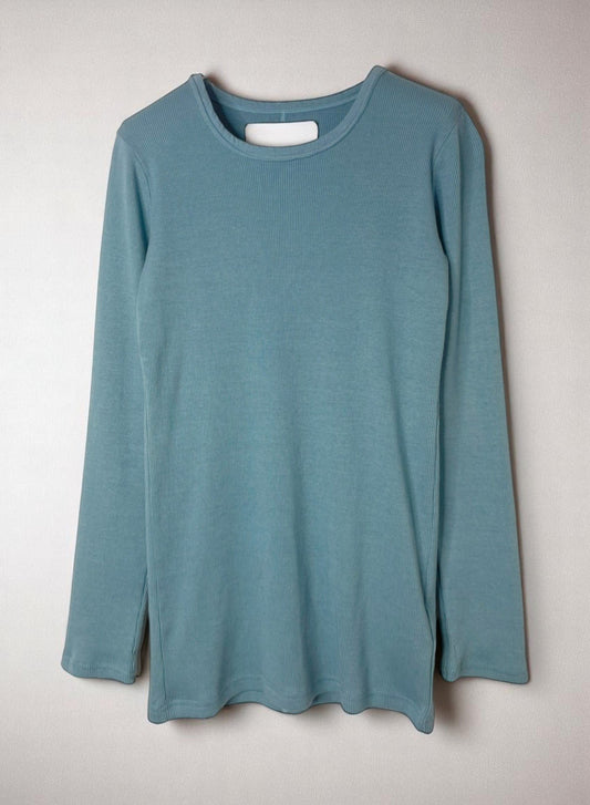 Cotton Cashmere Rib, LS CREW, #392662, 90%cotton 10%cashmere, PEACOCK