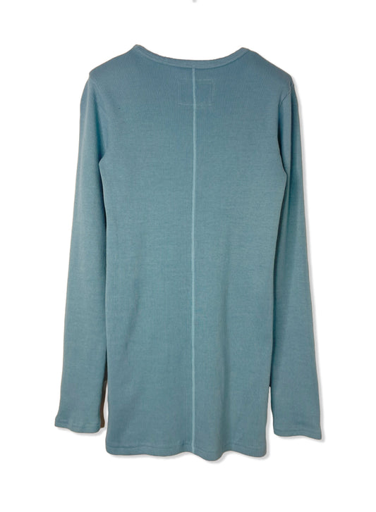 Cotton Cashmere Rib, LS CREW, #392662, 90%cotton 10%cashmere, PEACOCK