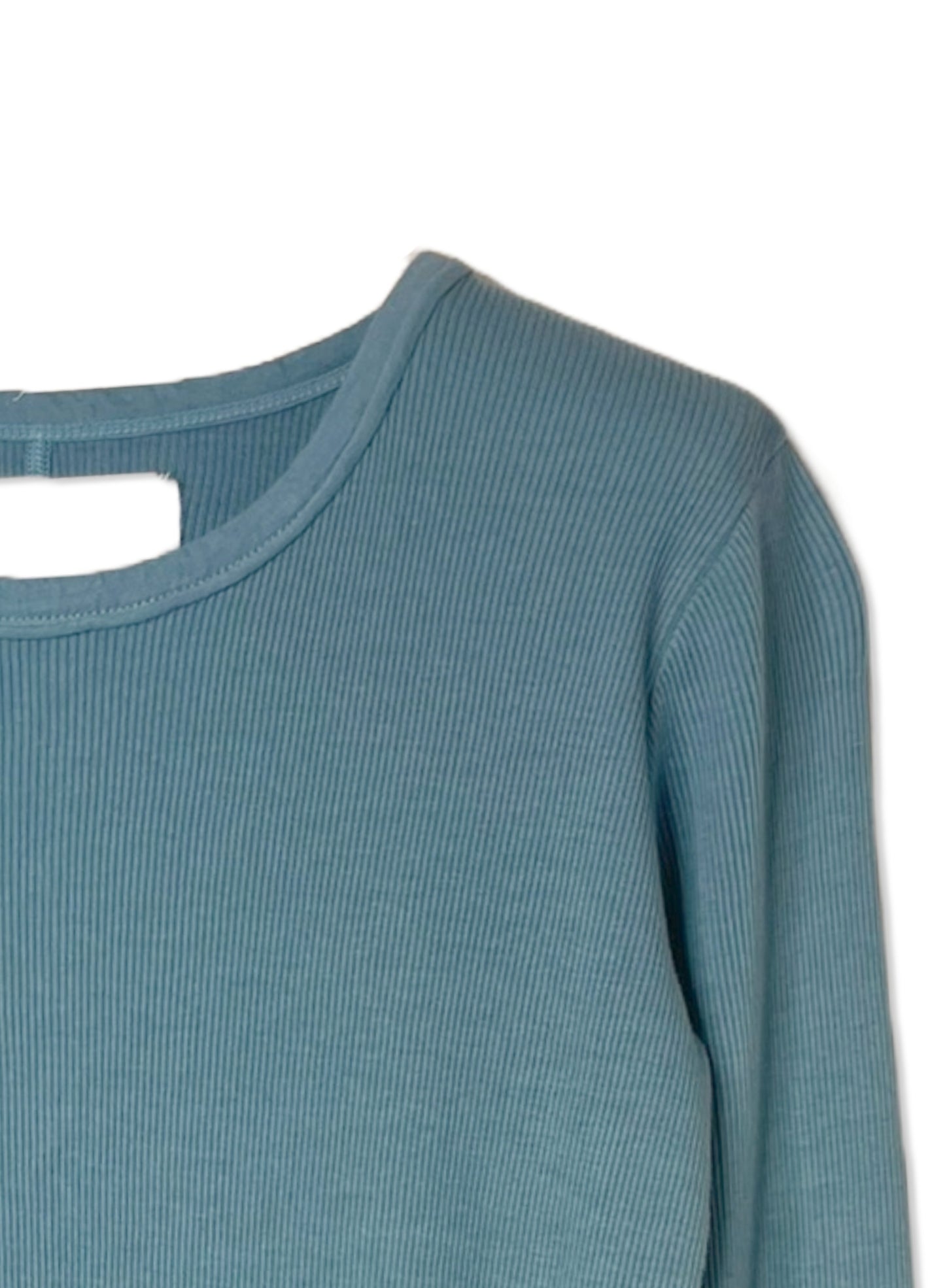 Cotton Cashmere Rib, LS CREW, #392662, 90%cotton 10%cashmere, PEACOCK