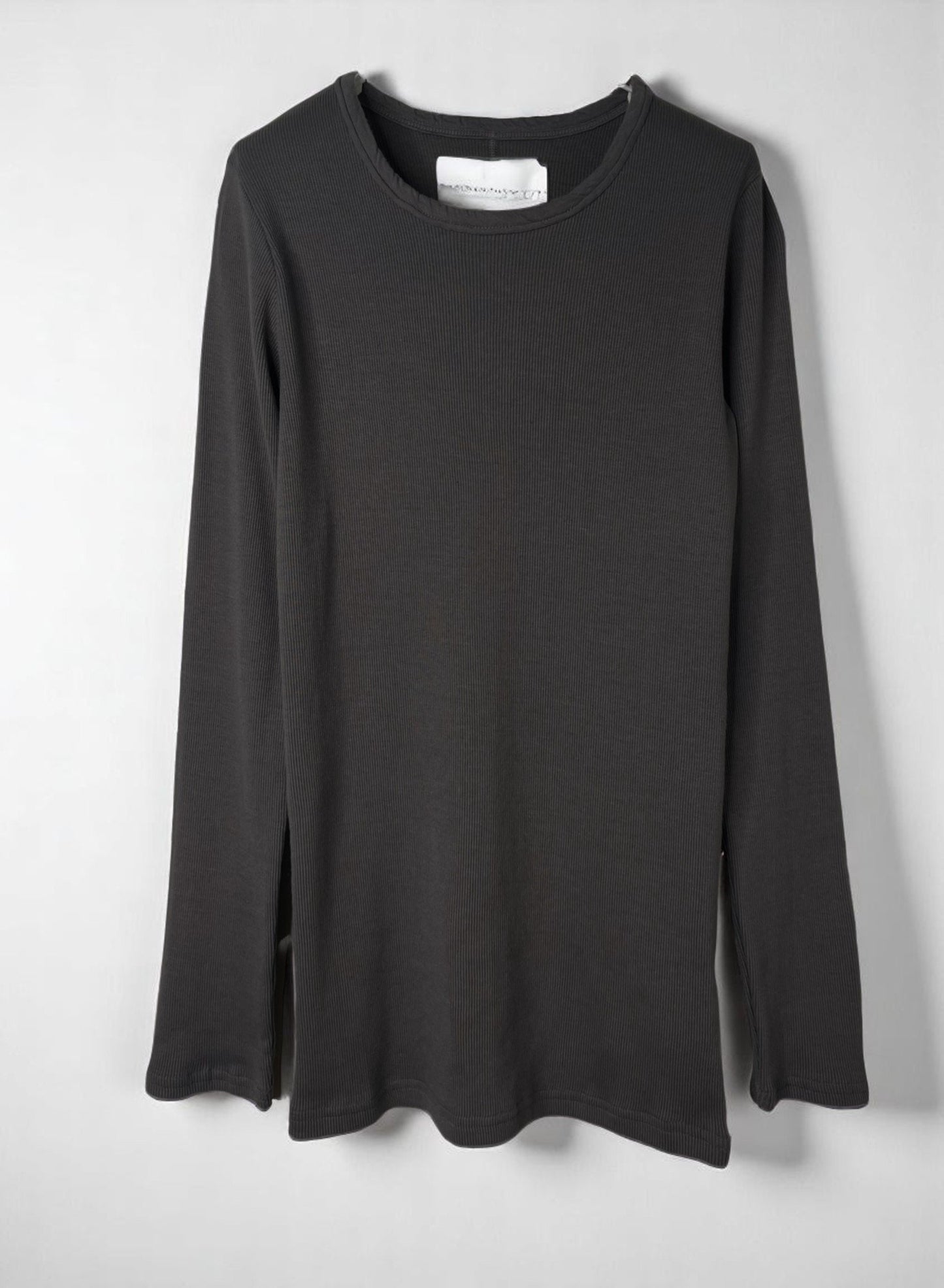 Cotton Cashmere Rib, LS CREW, #392662, 90%cotton 10%cashmere, BLACK