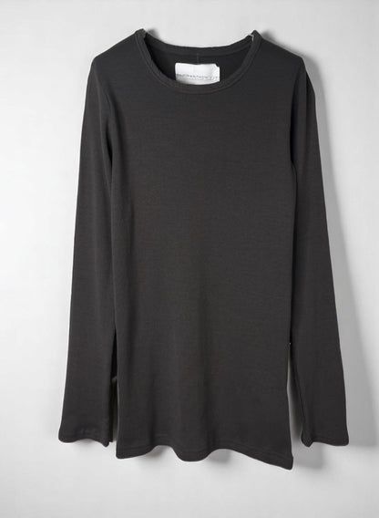 Cotton Cashmere Rib, LS CREW, #392662, 90%cotton 10%cashmere, BLACK
