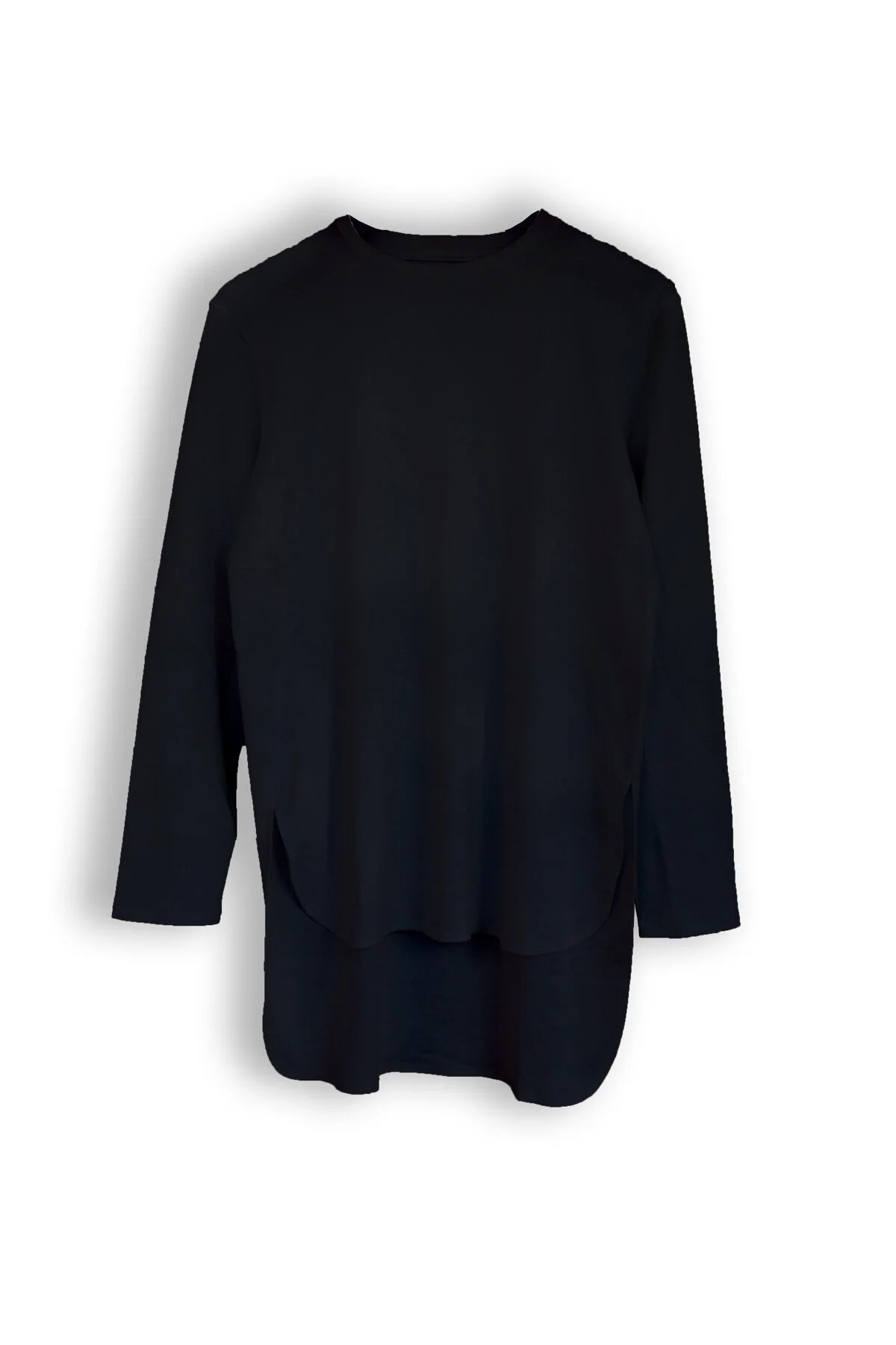 Baby Cotton Smooth, Long Sleeve  Crew Tunic, #702086, Black