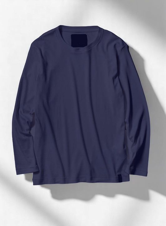 Baby Cotton Smooth, LS Crew T-shirts, NAVY, #782021M