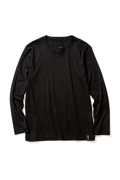 Baby Cotton Smooth, LS Crew T-shirts, BLACK,  #782021M