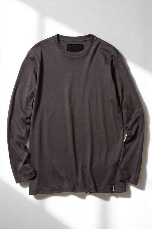 Baby Cotton Smooth, LS Crew T-shirts, CHARCOAL,  #782021M