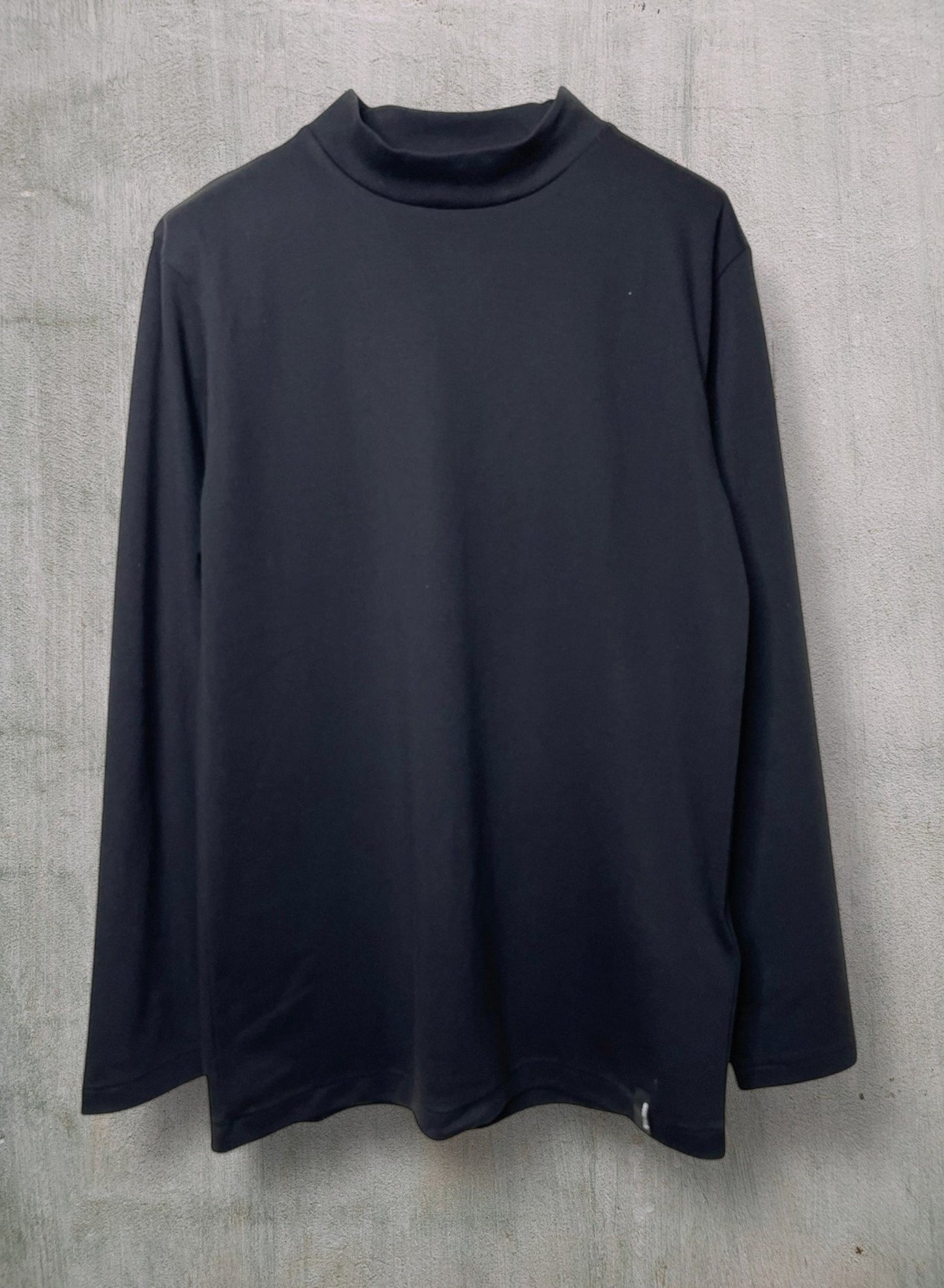 Men's  SUPIMA COTTON SMOOTH, #792041 LS MOCH NECK, BLACK