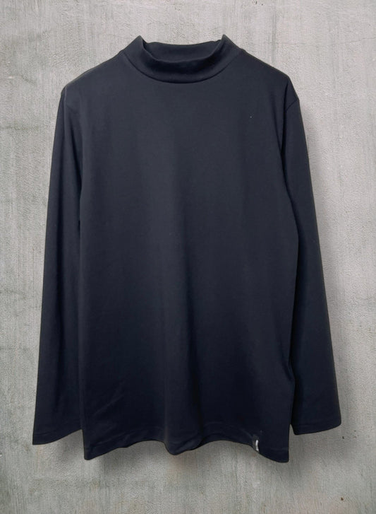 Men's  SUPIMA COTTON SMOOTH, #792041 LS MOCH NECK, BLACK