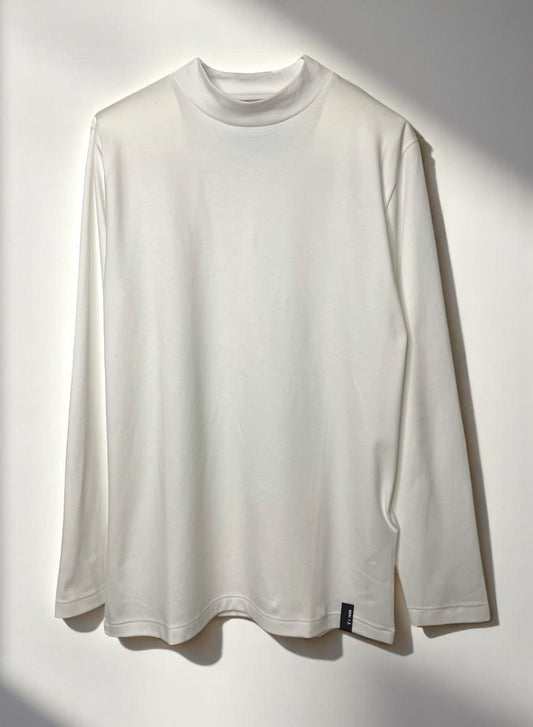 Men's  SUPIMA COTTON SMOOTH, #792041 LS MOCH NECK, WHITE