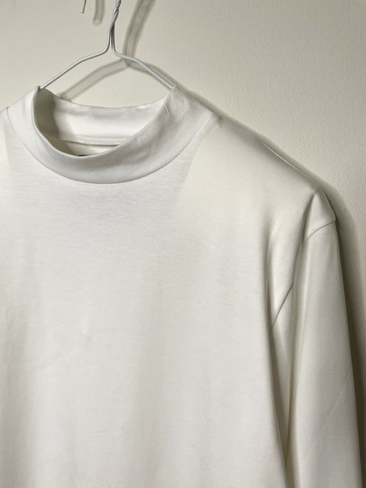 Men's  SUPIMA COTTON SMOOTH, #792041 LS MOCH NECK, WHITE