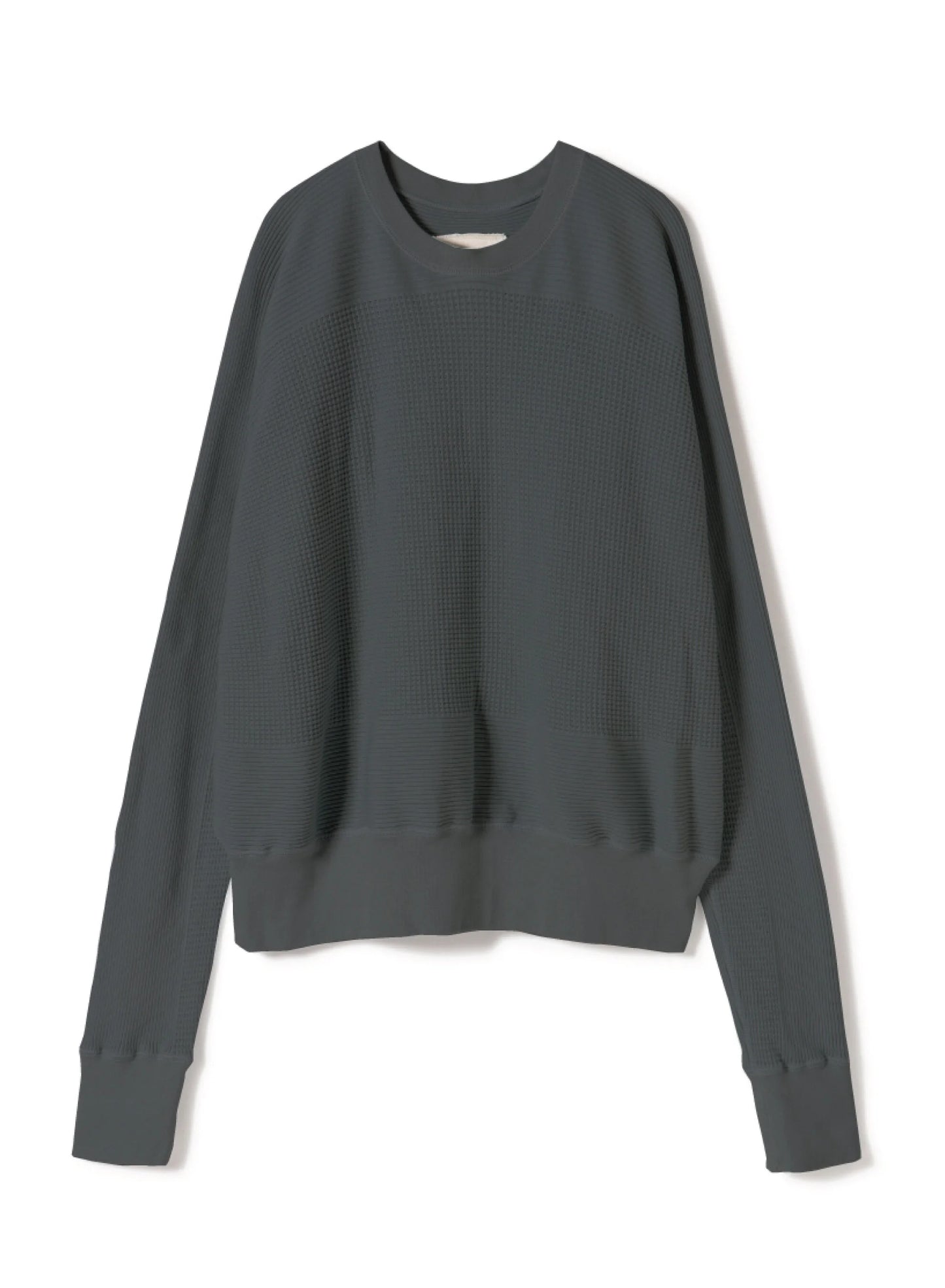 Waffle Rib Combo Tube, Long Sleeve Dolman Top. #802-739, Black