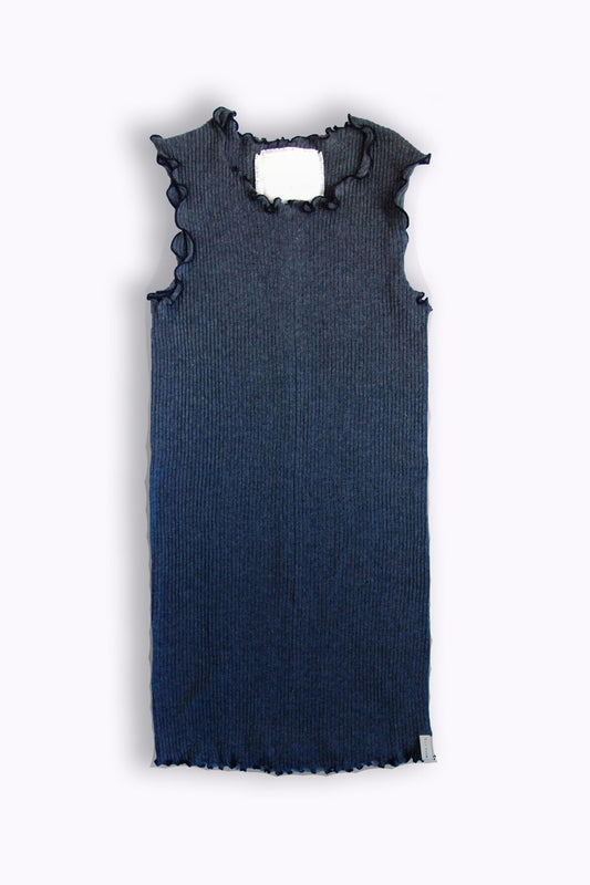 Gauze Rib, Tanktop  # 802-741, charcoal