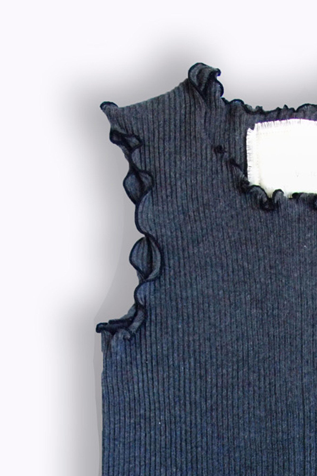 Gauze Rib, Tanktop  # 802-741, charcoal